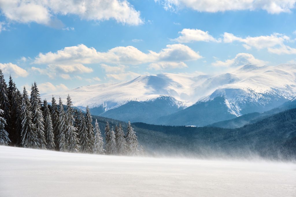 Beautiful view of snowy mountains